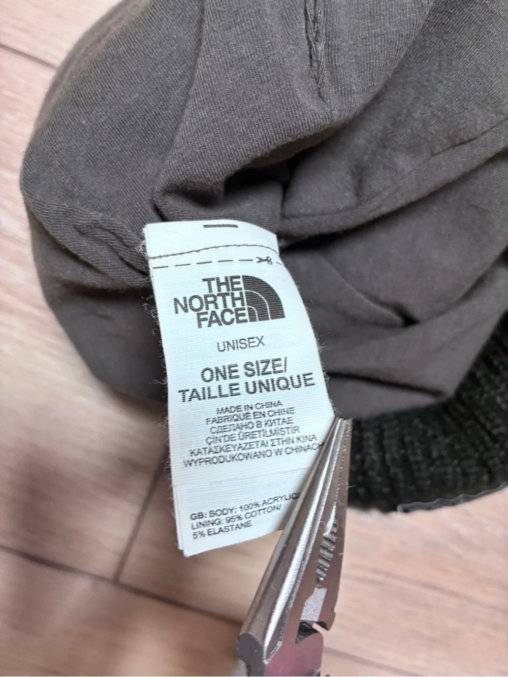 The North Face Black Ribbed Cuffed Beanie with Logo Patch
